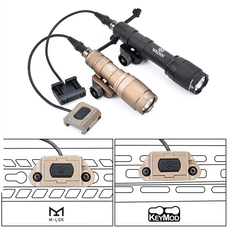 Airsoft M300 M600 Flashlight Tactical Hunting Remote Weapon Spotlight ModButton Pressure Switch Fit Keymod M-Lok 20MM Picatinny