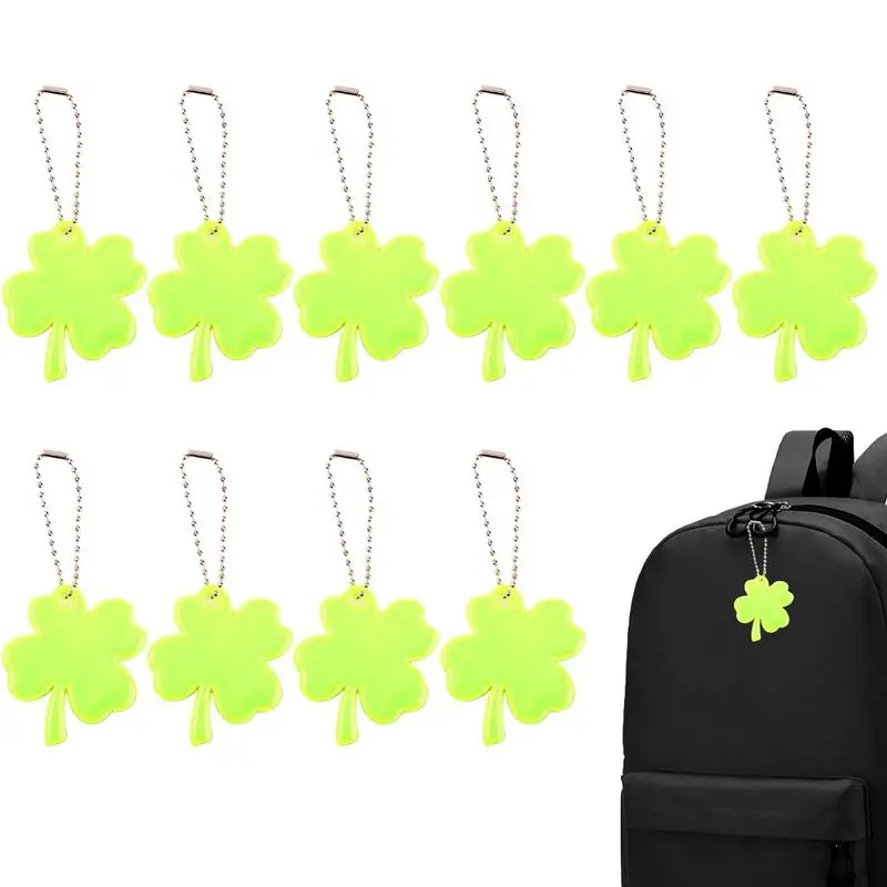 Reflector Keychain For Backpack Cute Safety Reflector Pendant 10X Decorative Keyring Dangling Decorations For Clothes