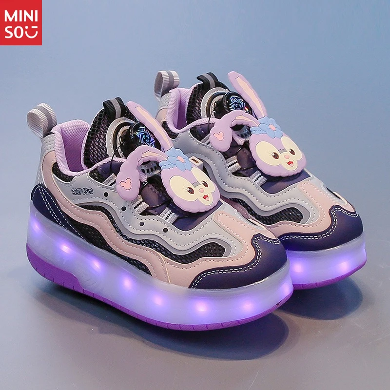 Sepatu Roda Kulit Disney 2025 Star Darl Heelys untuk Anak Perempuan, dengan Anti-Selip