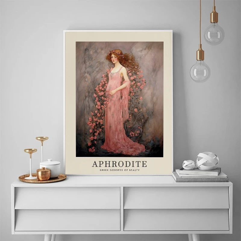 آلهة الجمال الأساطير المشارك الفن الحديث طباعة الإلهية المؤنث قماش اللوحة فينوس جدار الفن غرفة المعيشة ديكور المنزل #5