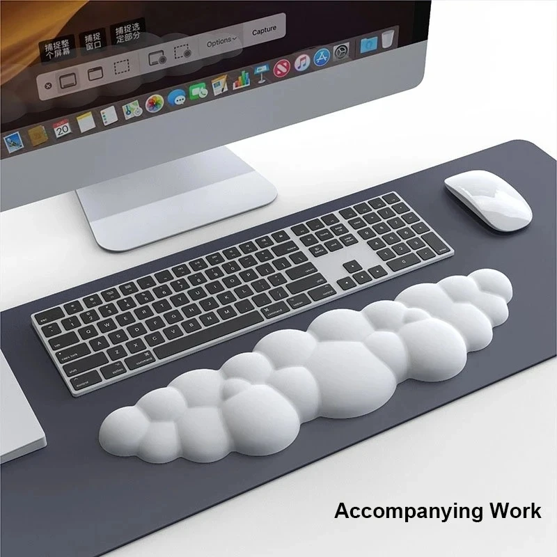 Mouse Pad with Wrist Rest Keyboard Cloud Anti-slip Memory Foam Desktop Office Gamer Mouse Wrist Rest