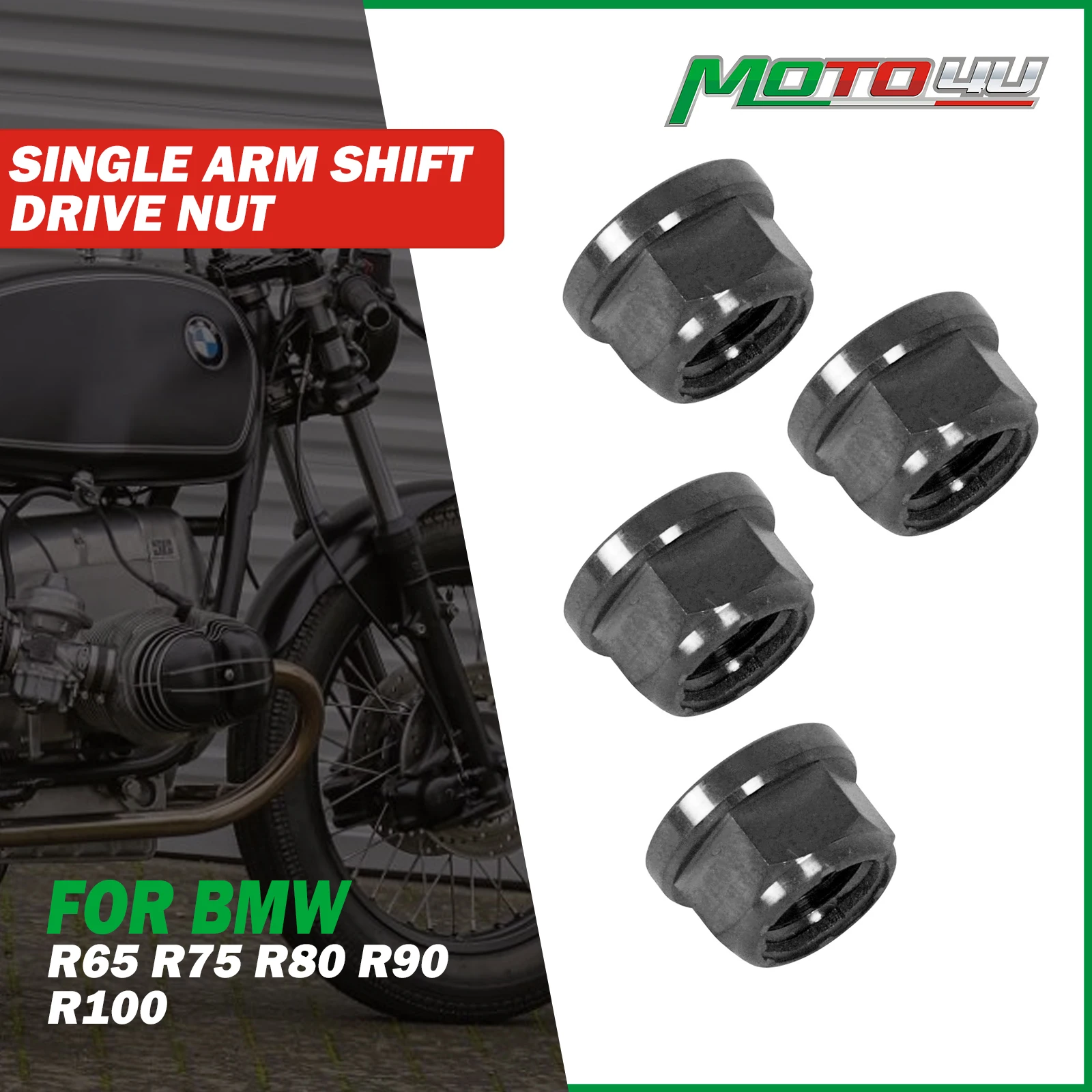 MOTO4U For BMW R65 R75 R80 R90 R100 4PCS Cafe Racer Single Arm Shift Drive Nut M10 Titanium Motorcycle Parts