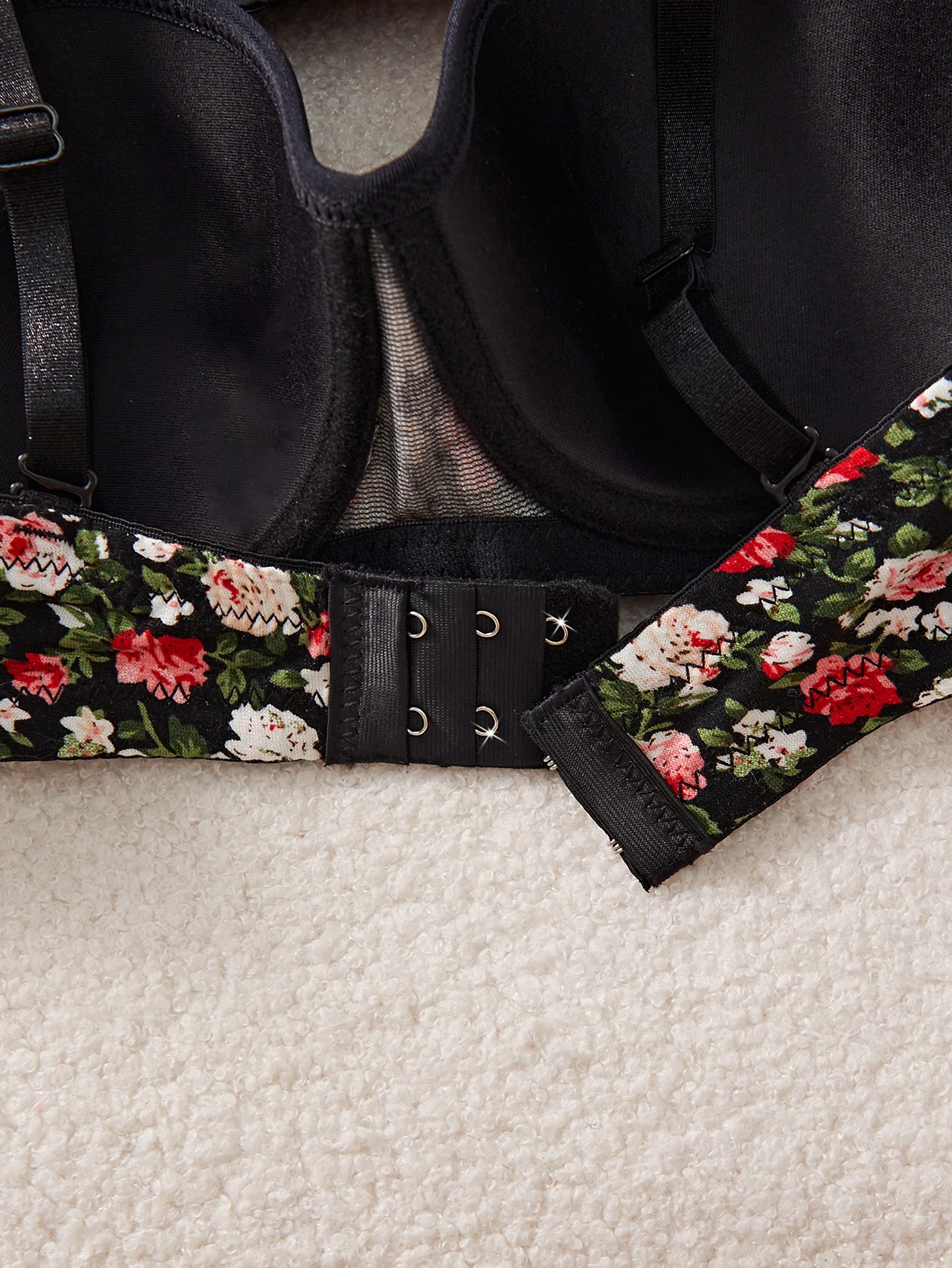 Confezione da 3 reggiseni da donna per tutti i giorni con chiusura frontale, ferretto, push-up, decorazione floreale, specifico per buste piccole, adatto per taglie XS