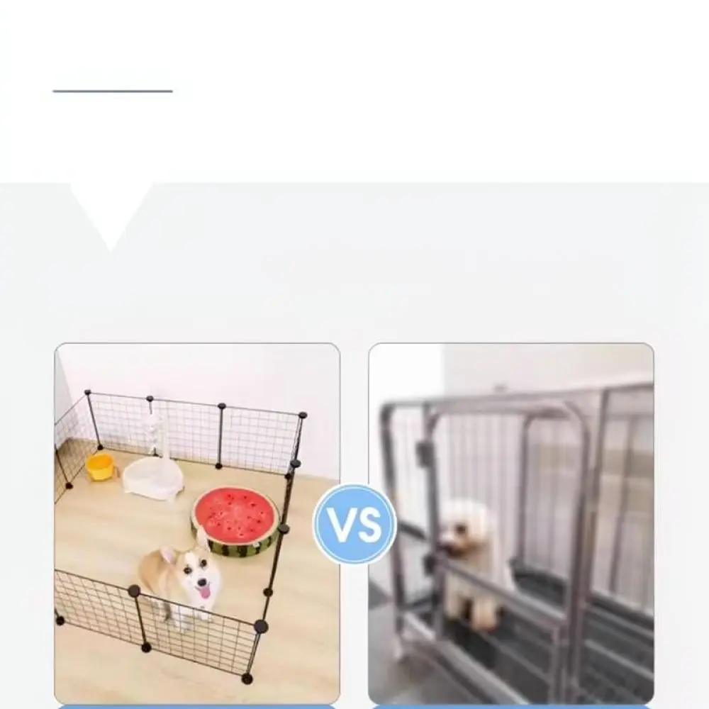 Modular Pet Fence Metal Wire Grid Playpen For Dogs Cats Rabbits Portable Indoor Kennel DIY Storage Organizer Shelf Kit