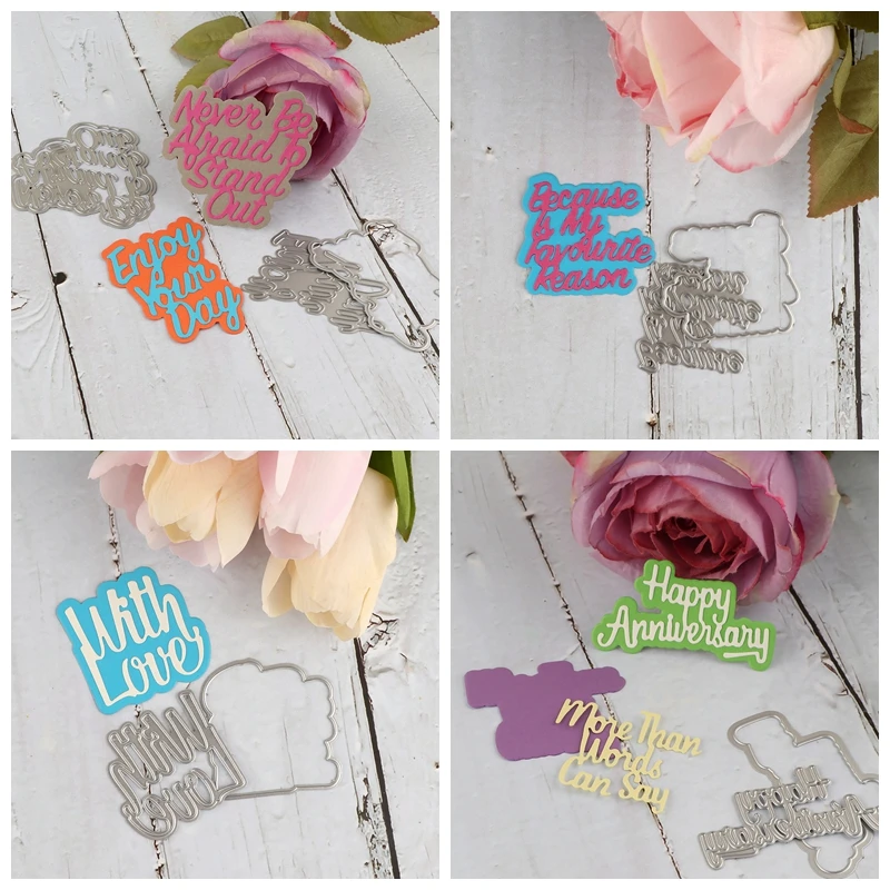 Warmest Wishes Especially for My Friend Sentiment Phrase Metal Cutting Dies Dad Son Family Member Name Word Dies DIY Craft