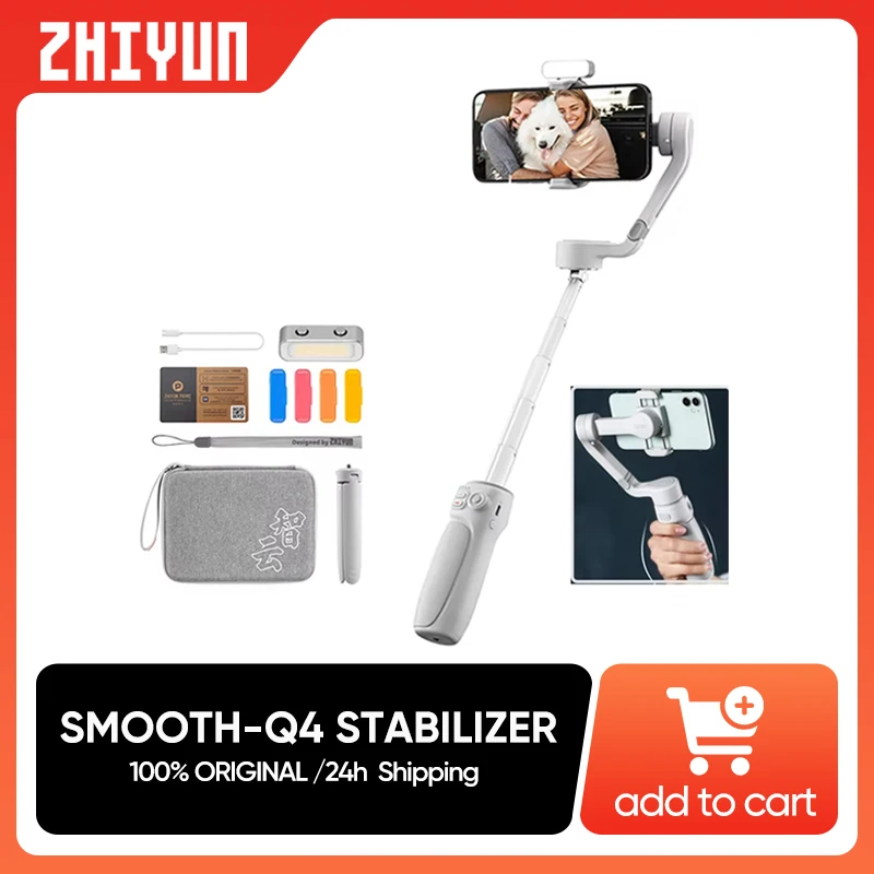 ZHIYUN Smooth Q4 Smartphone Gimbal 3-Axis Handheld Stabilizer Phone Gimbals for iPhone 15 pro max/HUAWEI/Samsung/Xiaomi