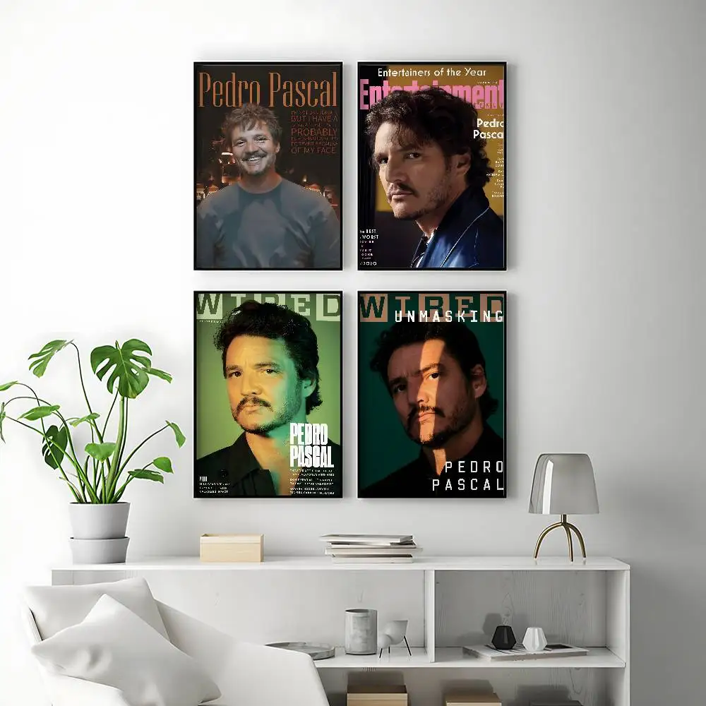 Trending Celebrity Pedro Pascal Posters Premium Self-Adhesive No Residue Wall Sticker for Home Office Bar Decor
