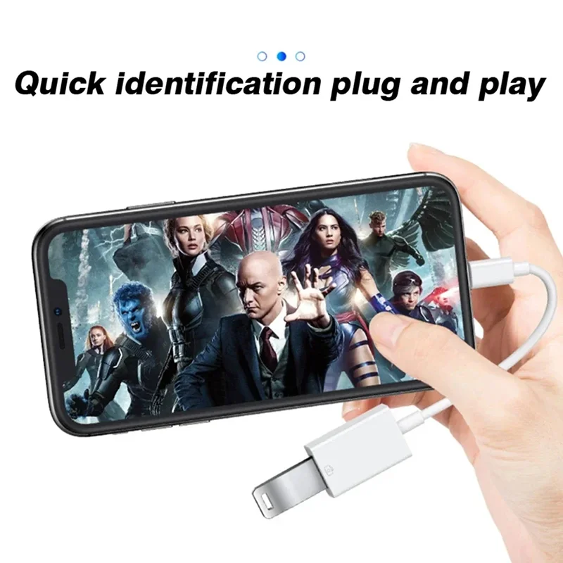 OTG USB نوع C إلى USB محول ل iOS إلى USB محول لابل آيفون 16 15 14 13 12 برو ماكس ماوس U القرص قارئ بطاقات الكاميرا