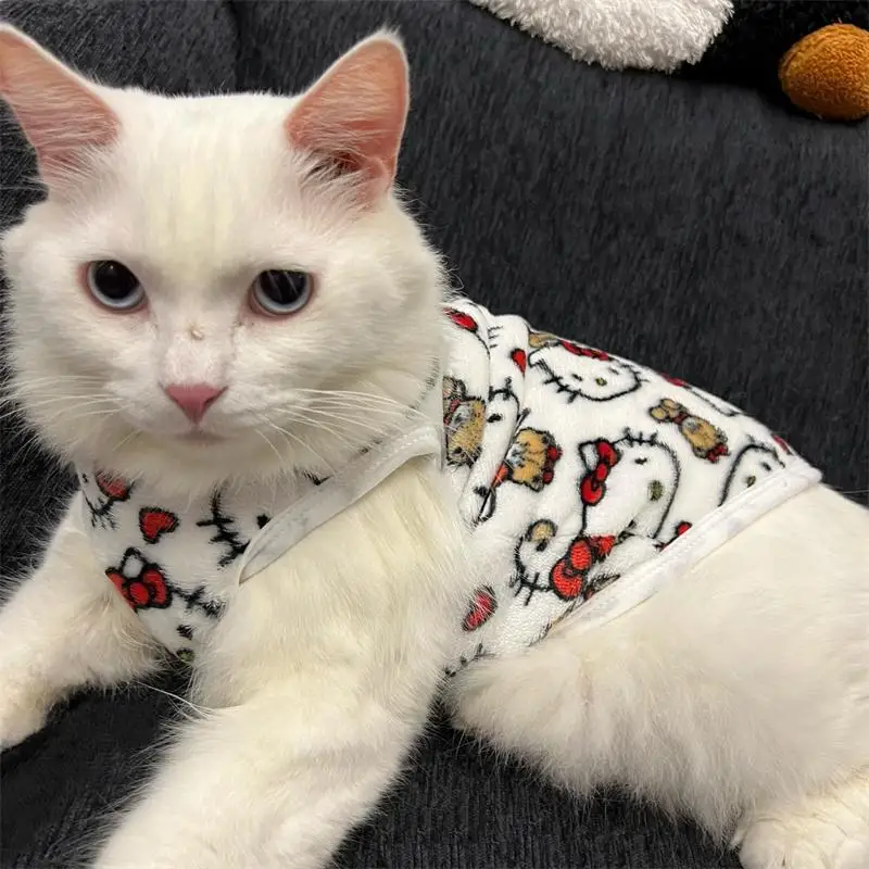 الشتاء الدافئة ملابس الحيوانات الأليفة للقطط البلوز Kawaii مرحبا كيتي القط سترة زي Mascotas الملابس منتجات جاتوس للحيوانات