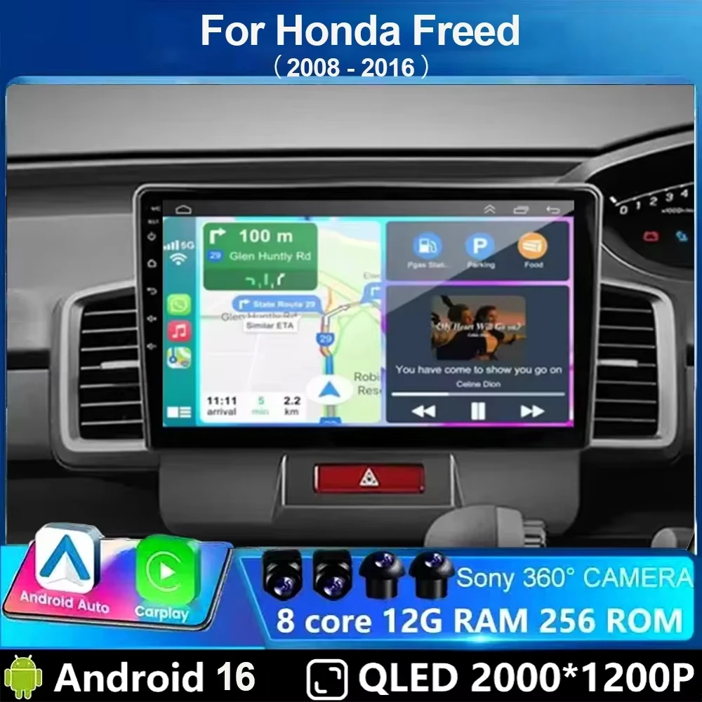 2 Din Android 16 For Honda Freed 1 Spike 2008 - 2016 Car Radio Multimedia Video Player GPS 4G Carplay Auto Stereo Head Unit RDS