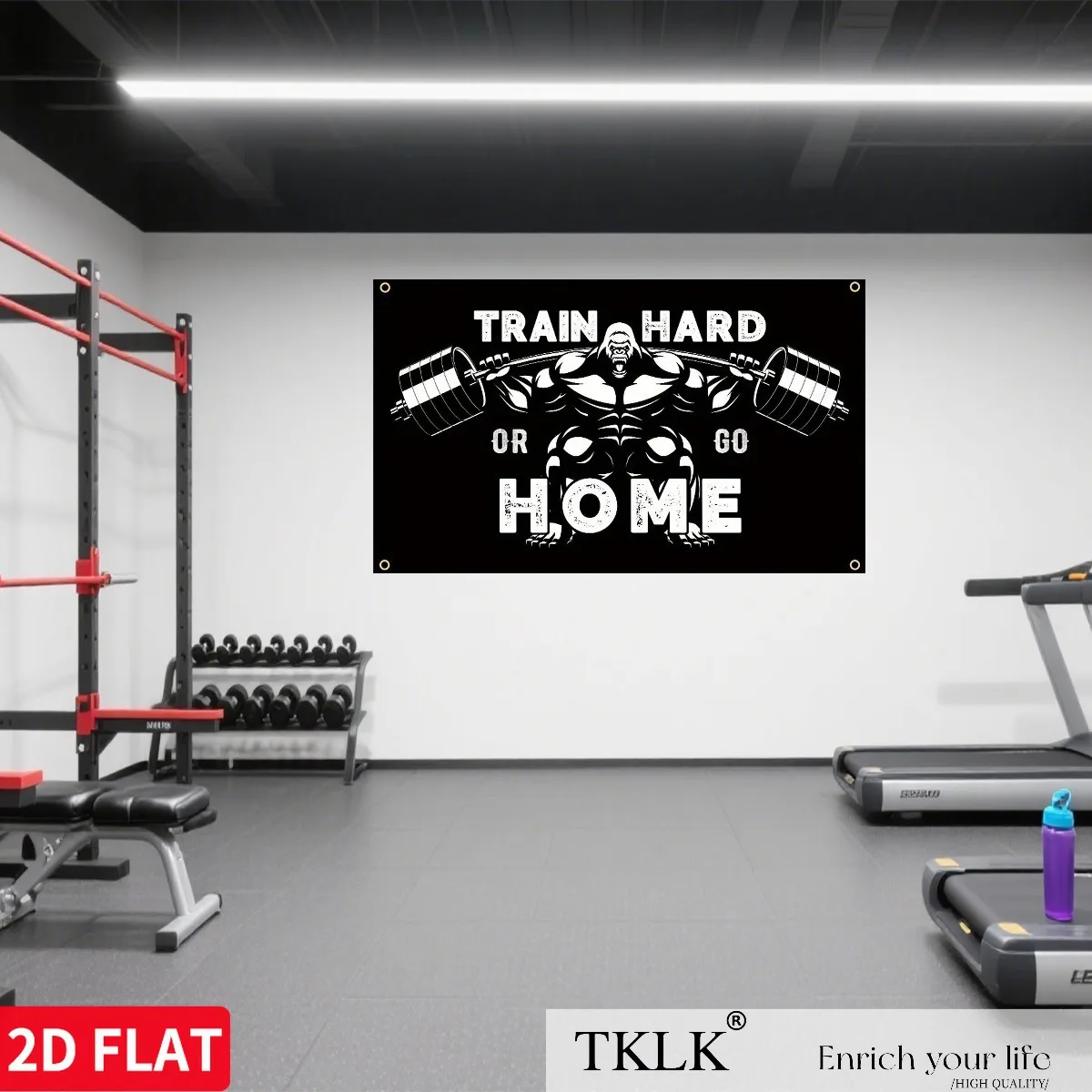 

2d flat Gorilla weightlifting Motivational Tapestry,150*90cm Hanging Ornaments Flag Banner, Polyester Fabric Vivid Color