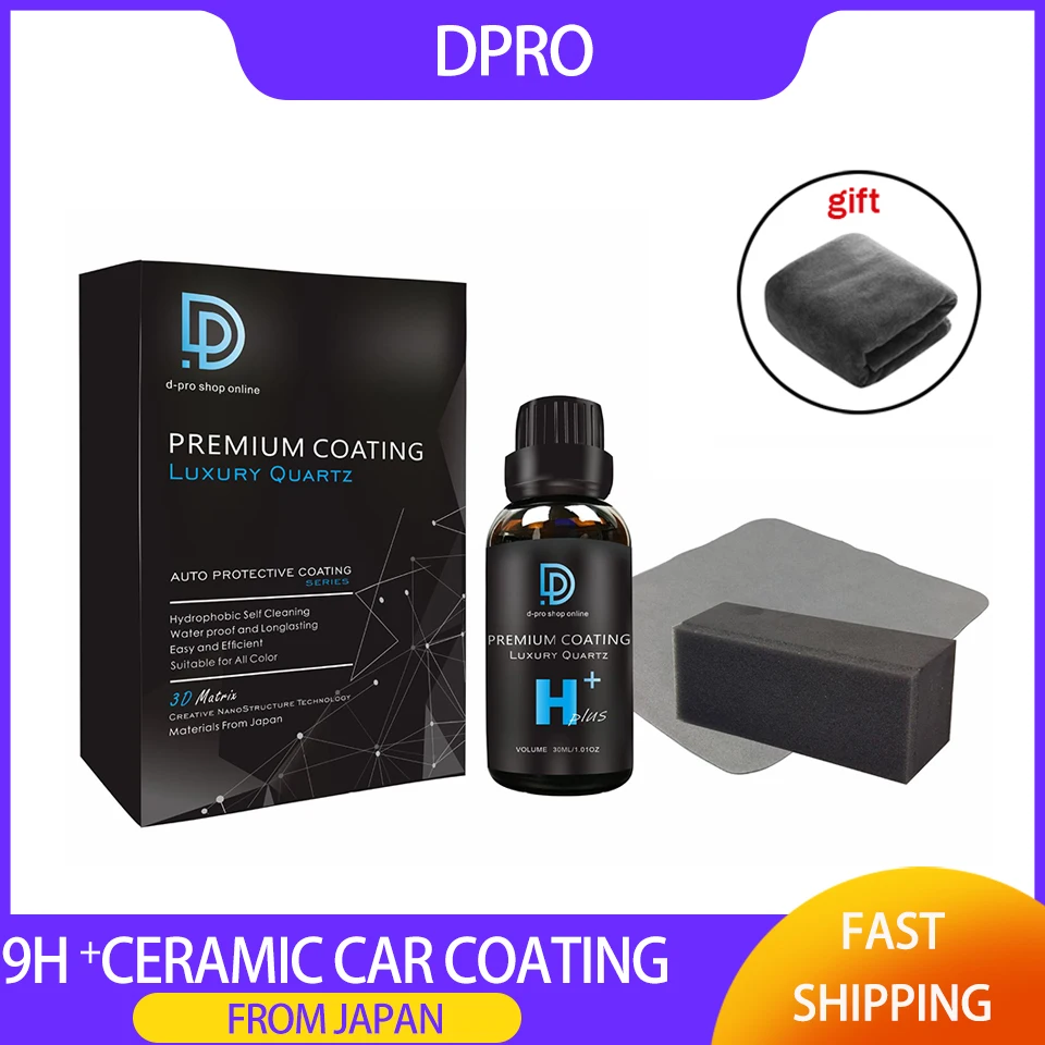 Dpro cerâmica revestimento de carro 9h vidro líquido nano cerâmica carro detalhando pintura cuidados à prova dwaterproof água hidrofóbico anti-risco