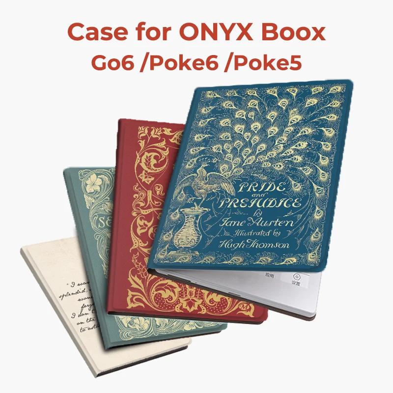 twosheep Vintage Book Magnetic Core Case suit for Boox Go6 GenII Go6 Poke7 Poke6 Poke5 Auto Wake Slim Protective Folio Cover