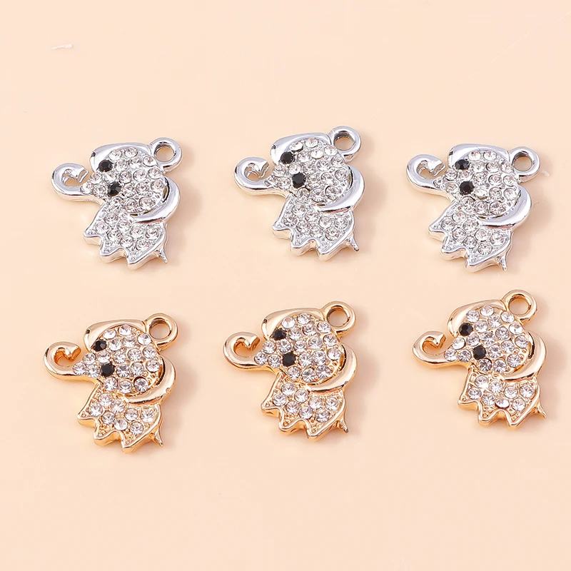 10 Stück niedliche Kristall-Legierungs-Anhänger in Tierform (Schildkröte, Eule, Elefant, Katze) zum Basteln von Halsketten, Ohrringen, DIY-Schmuck und Bastelarbeiten – Detail 11