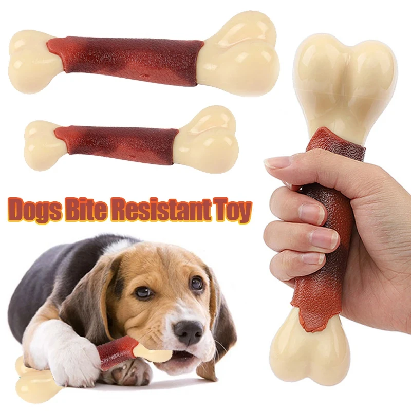 Bone Shape Puppy Dogs Toy Beef Flavor Nearly Pet Toys For Small Medium Large Dogs Bite Resistant Pet Chew Dental Cleaning Toy