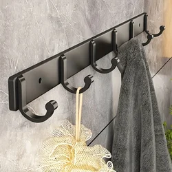 Space Aluminum Black Hook Bathroom Towel Hook Living Room Door Back Clothes Hook Simple Black Storage Hook To Save Space