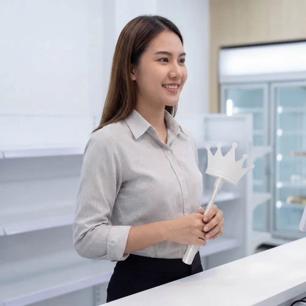 

Креативный 3D-печатный держатель для бесконтактной оплаты в виде волшебной палочки, съемный, портативный, милый, в конфетных цветах, с короной