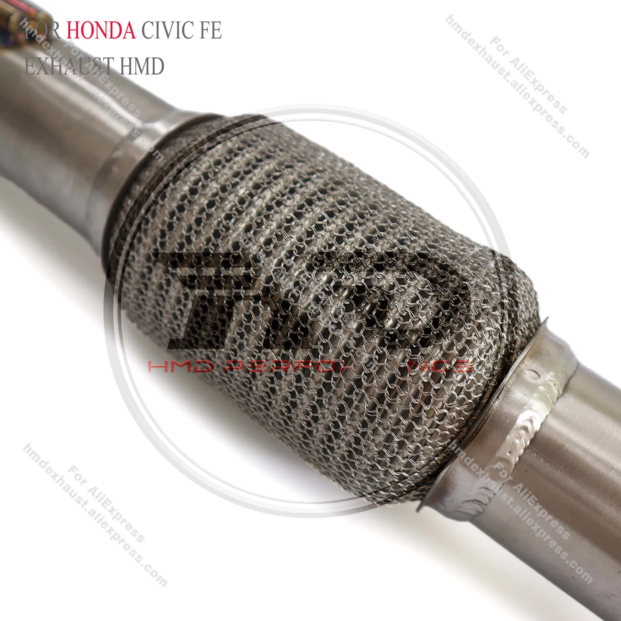 

HMD Exclusive customization Stainless steel Exhaust System High Flow Performance Front tube for Honda Civic FE 1.5T car