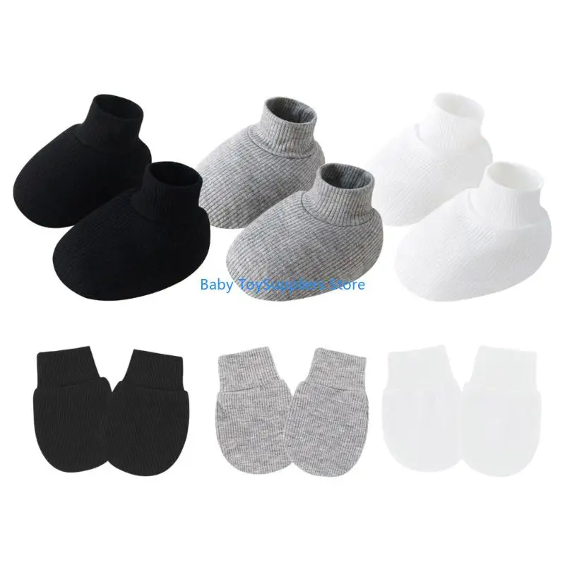 r1wf ทารกถุงนวมที่ระบายอากาศได้พร้อมถุงเท้า nonslip cuffs 0-6 เดือน unisex