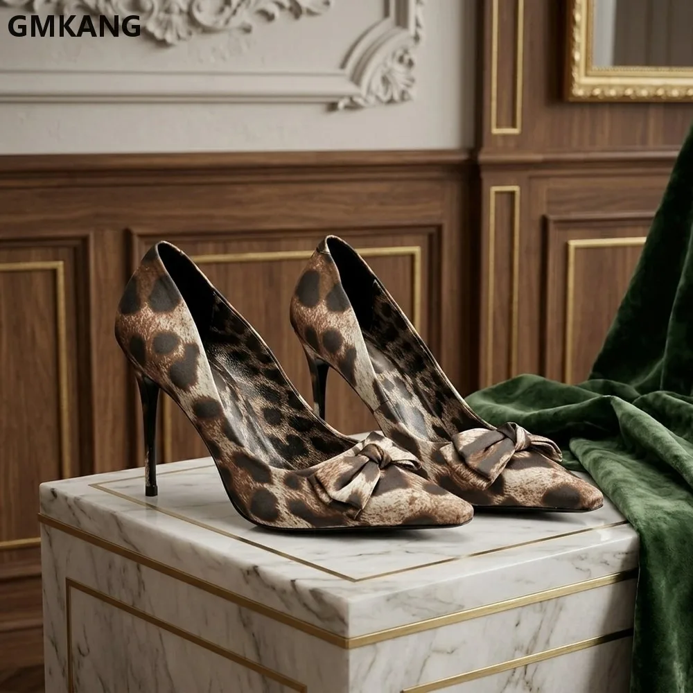 Classic Pointed Toe Low Heel Satin Bow Dress Shoes for Women, Elegant Office & Party Wear, Comfortable Slip On Heels