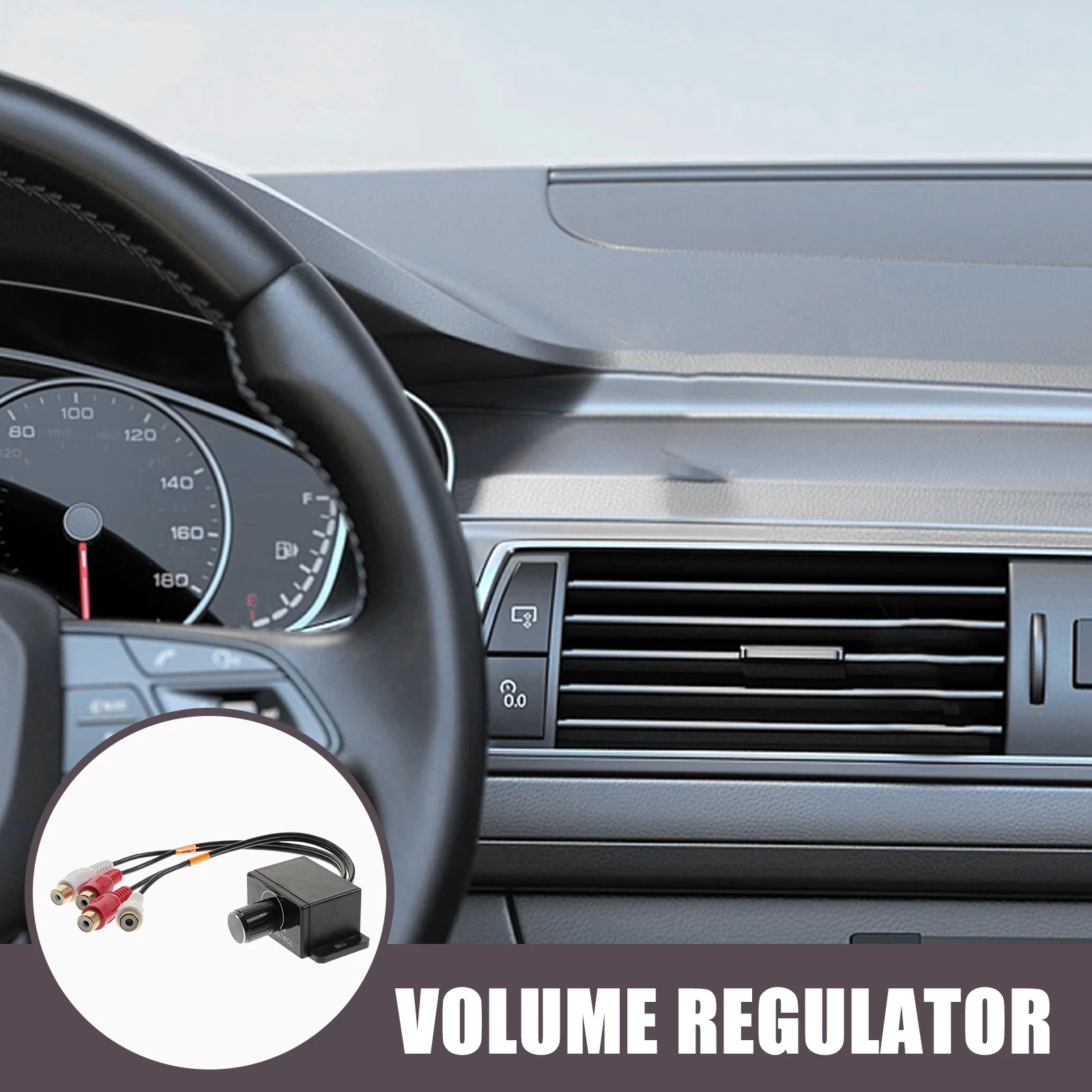 

Volume Regulator 27cm RCA Control Knob Wired Car Amp Bass Amplifier Audio Remote Level Controller for Stereo Knobs