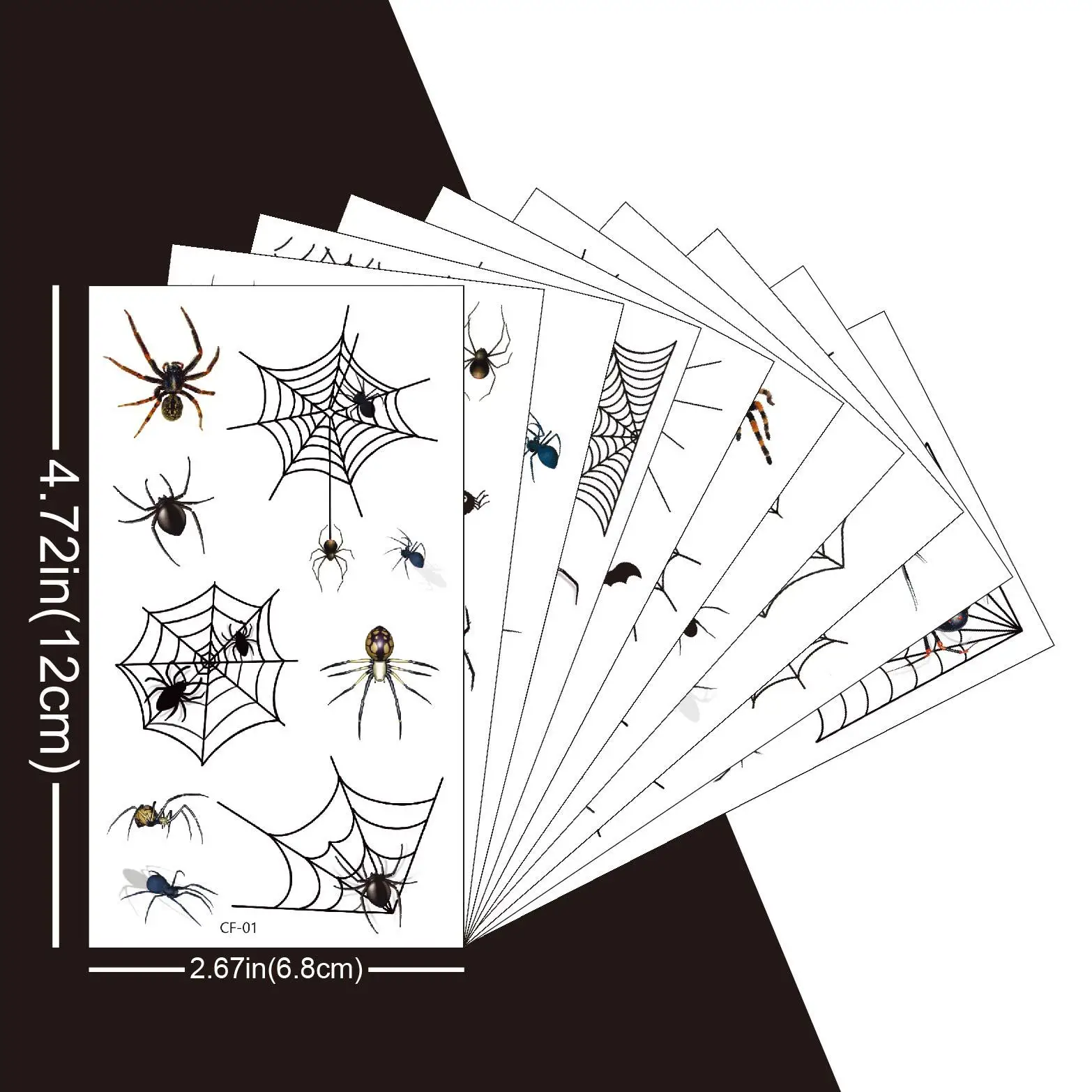 Halloween spider web Cartoon Tattoos Stickers Temporary Bloodstain Wound Costume Festival Celebration Make Up Arm Face Tattoo