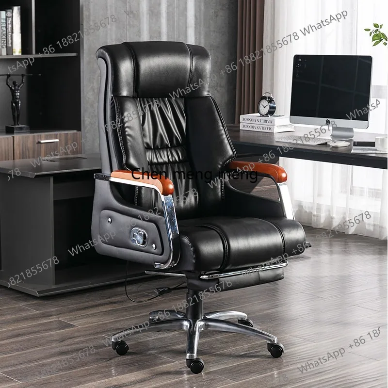 

Leather business reclining home boss computer office lifting chair comfortable sedentary solid wood class chair