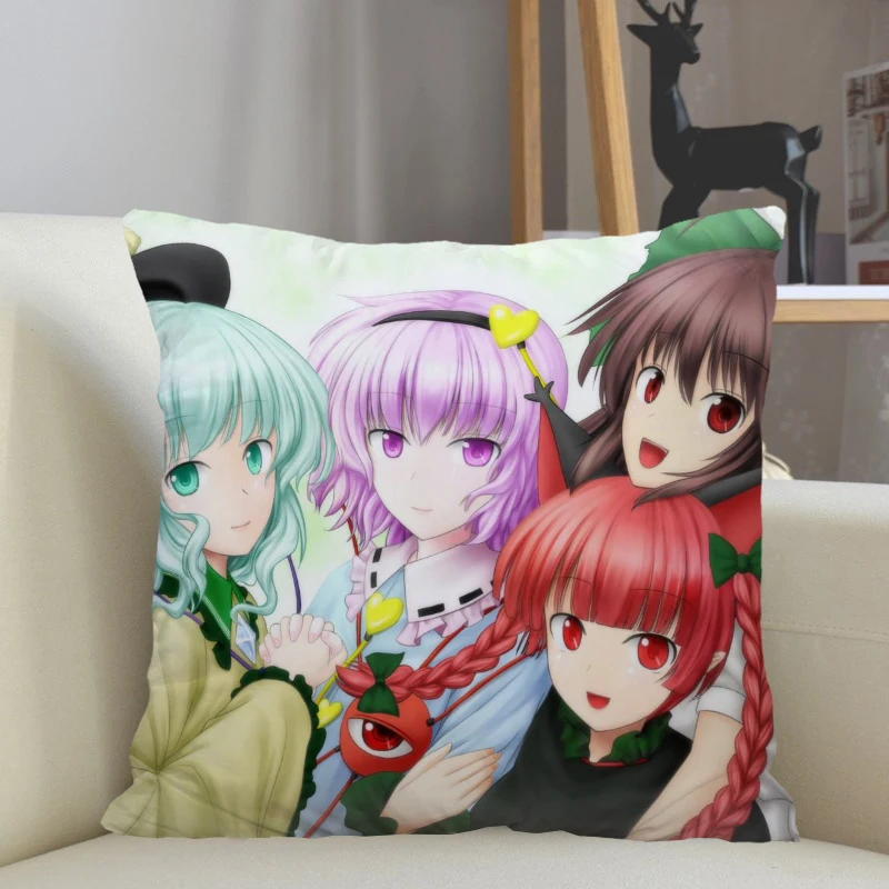 Musife Touhou Satori Komeiji Pillowcase Home Decoration 45x45cm Zipper Square Pillowcase Throw Pillow Cover Drop Shipping 01.11