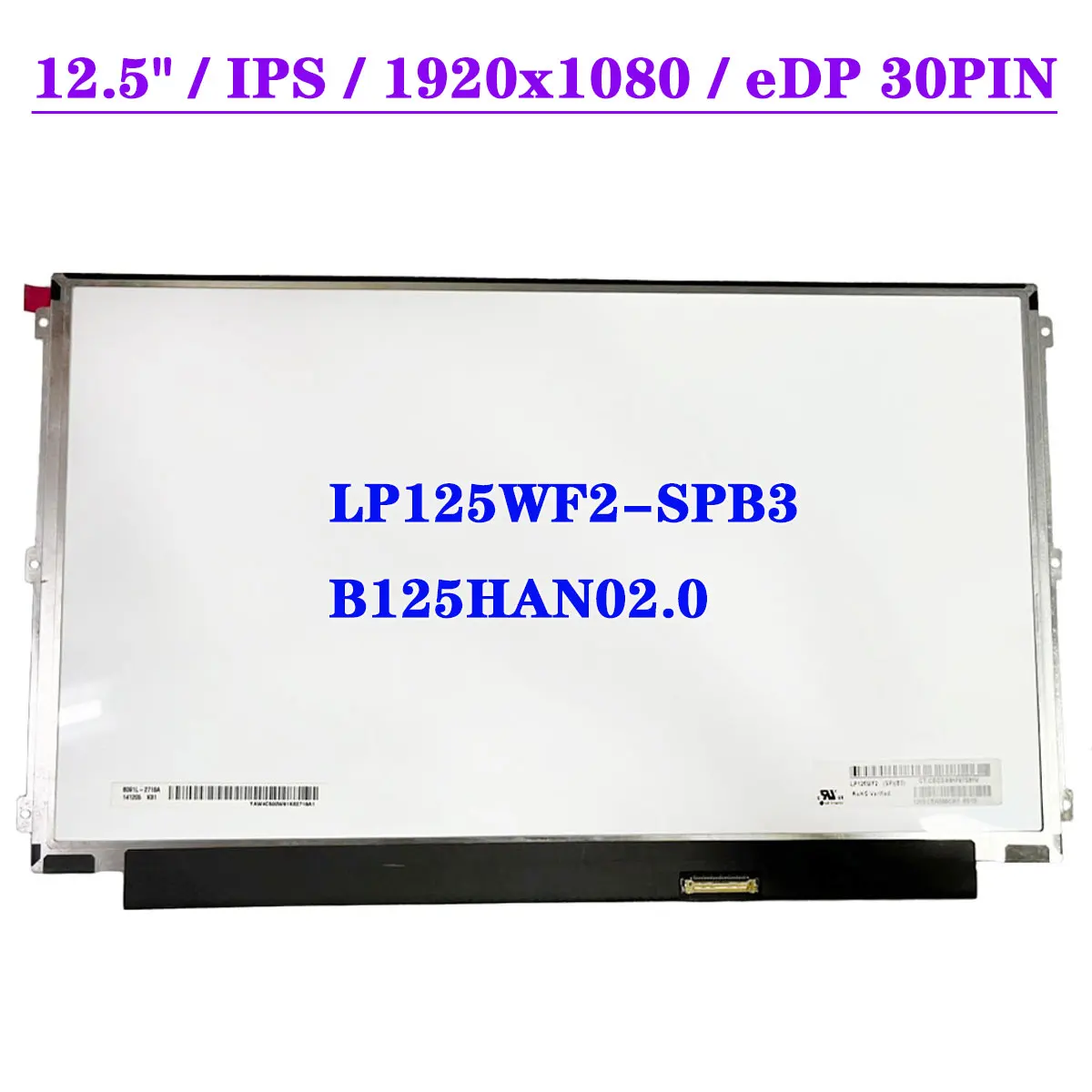 12.5 "IPS FHD محمول شاشة LCD LP125WF2-SPB3 B125HAN02.0 ل HP EliteBook 820 G3 G2 EDP 30Pin 1920x1080 عرض مصفوفة لوحة