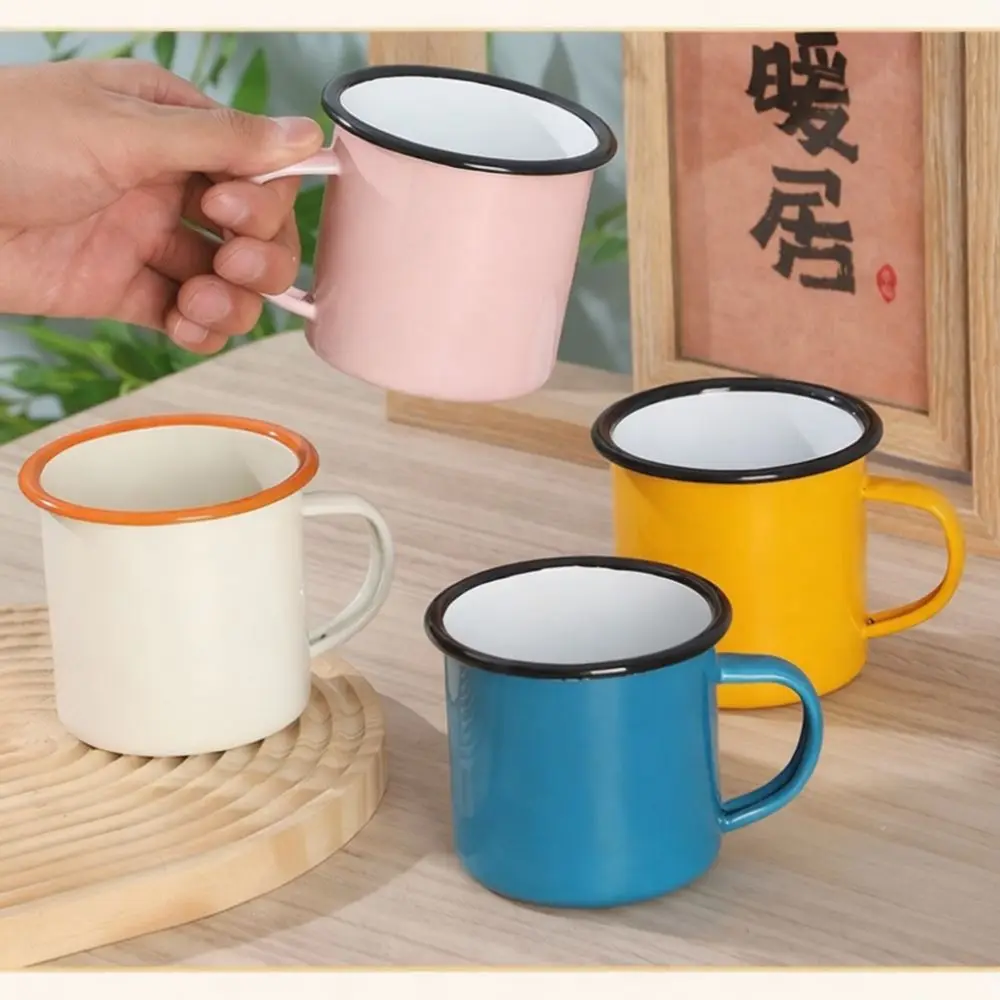 Thickened 8cm Enamel Mug Vintage Style Coffee Cup Retro Classic Tea Vessel Personalized Logo Custom Promotion Mugs