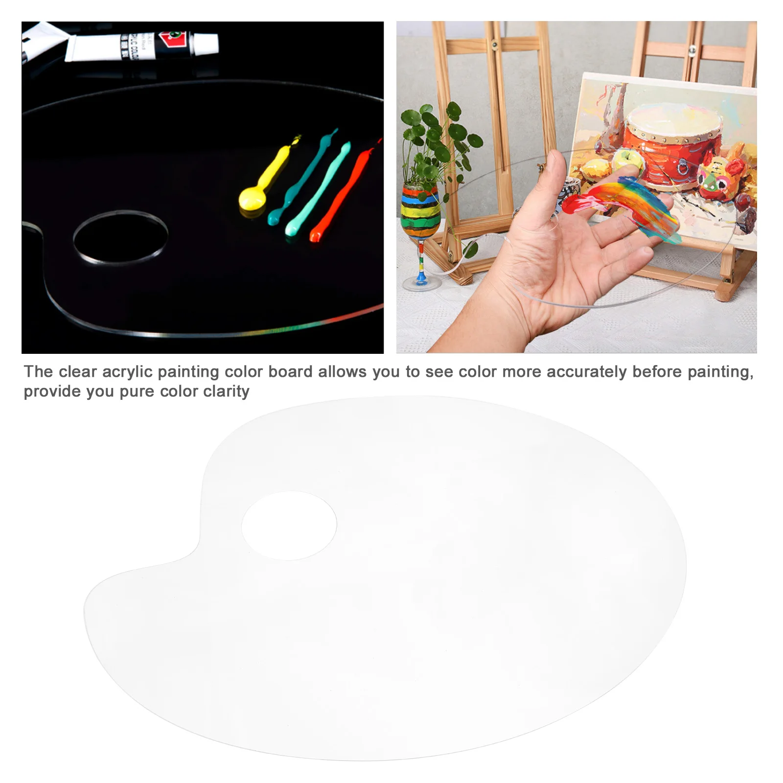 

Oval Palette Set Color Fixing Plate Acrylic Painting Board Supplies Drawing Mixer Art Pigment Tray Watercolor