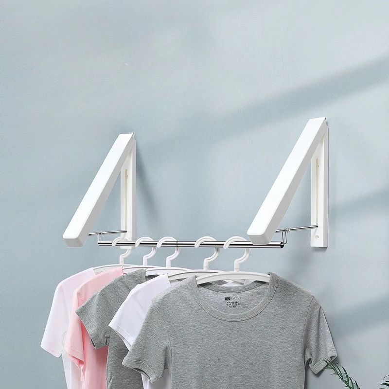 Invisible Folding Clothes Hanger for Storage, Wall Hanging Clothes Pole, Indoor Balcony, Bathroom, Dormitory Bay Window