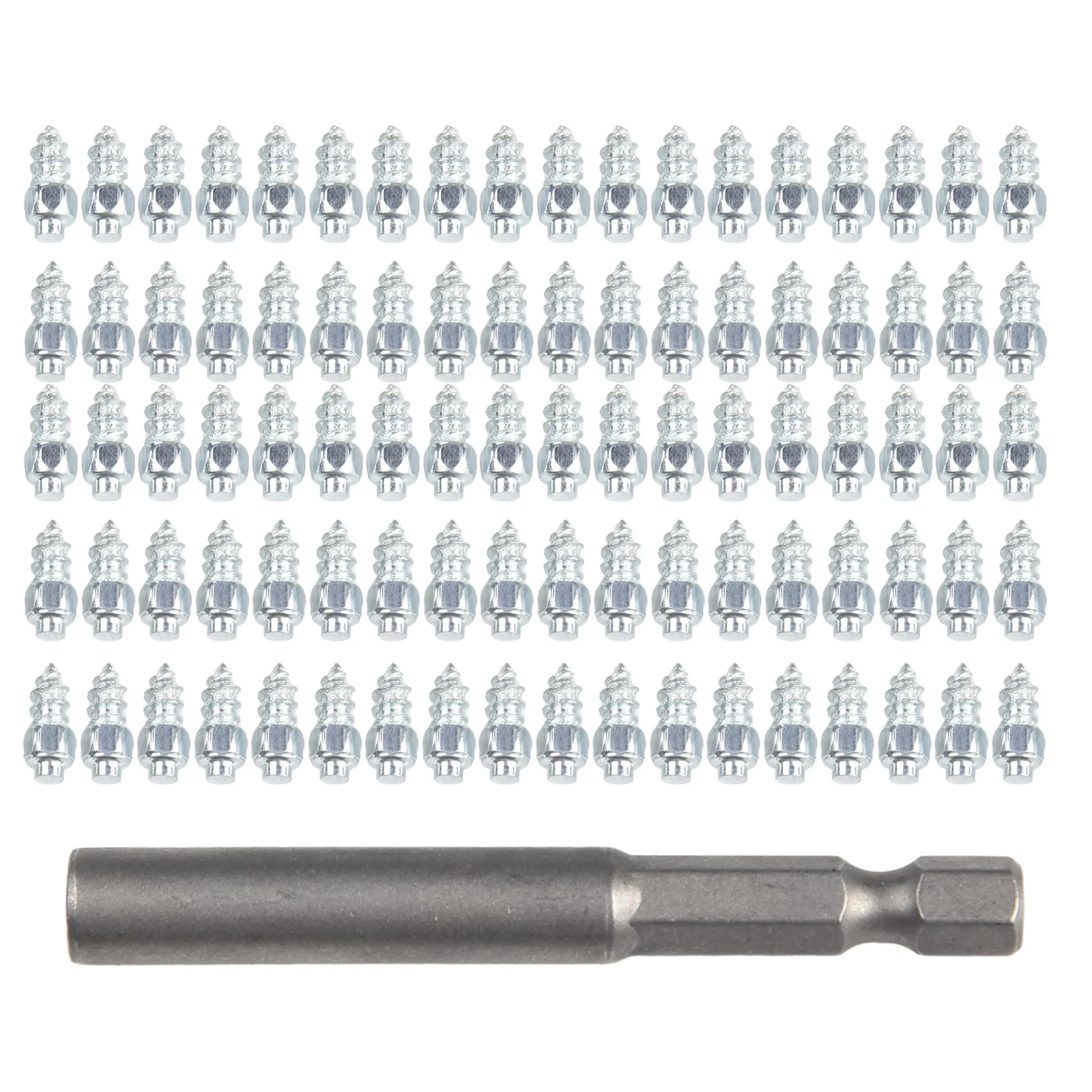 

100 Pcs+1 Drill Bushing Car Tire Anti-Slip Screw Stud Winter Wheel Tyre Snow Ice Motorcycle Tire Spikes Tungsten Steel Alloy