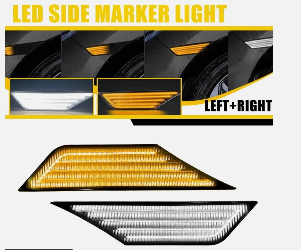 

LED Side Marker Light For Honda Civic 2016-2021 Turn Signal Lamps LED Fender Signal Lights White Running Lamp OE:33850TBAA02