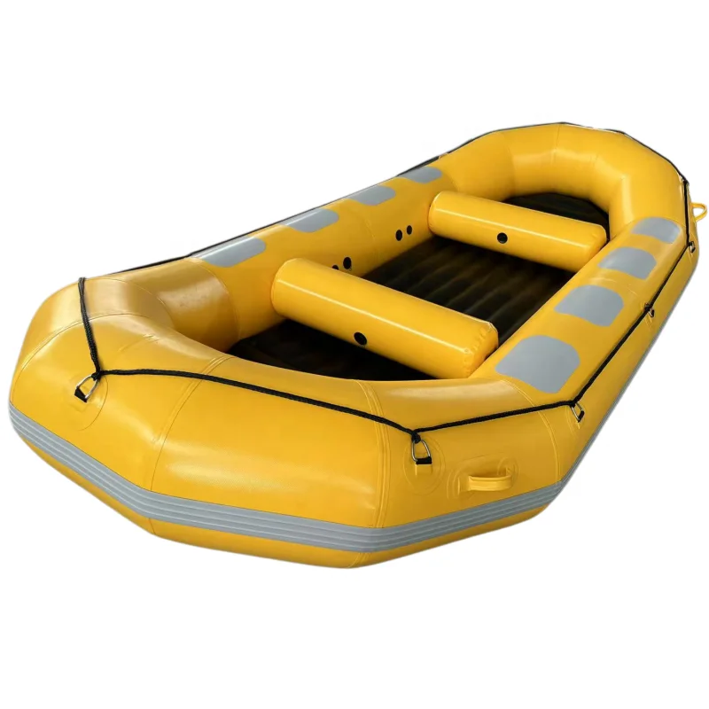 14ft Durable Pvc Rowing Self Bailing Rafting Boats in White Water River