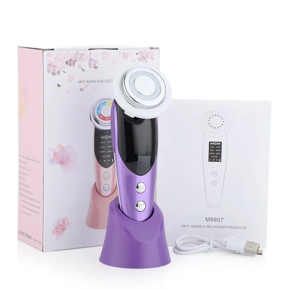 Face care EMS RF Microcurrent Skin Rejuvenation Women Facial Massager Light Therapy Anti Aging Wrinkle Beauty