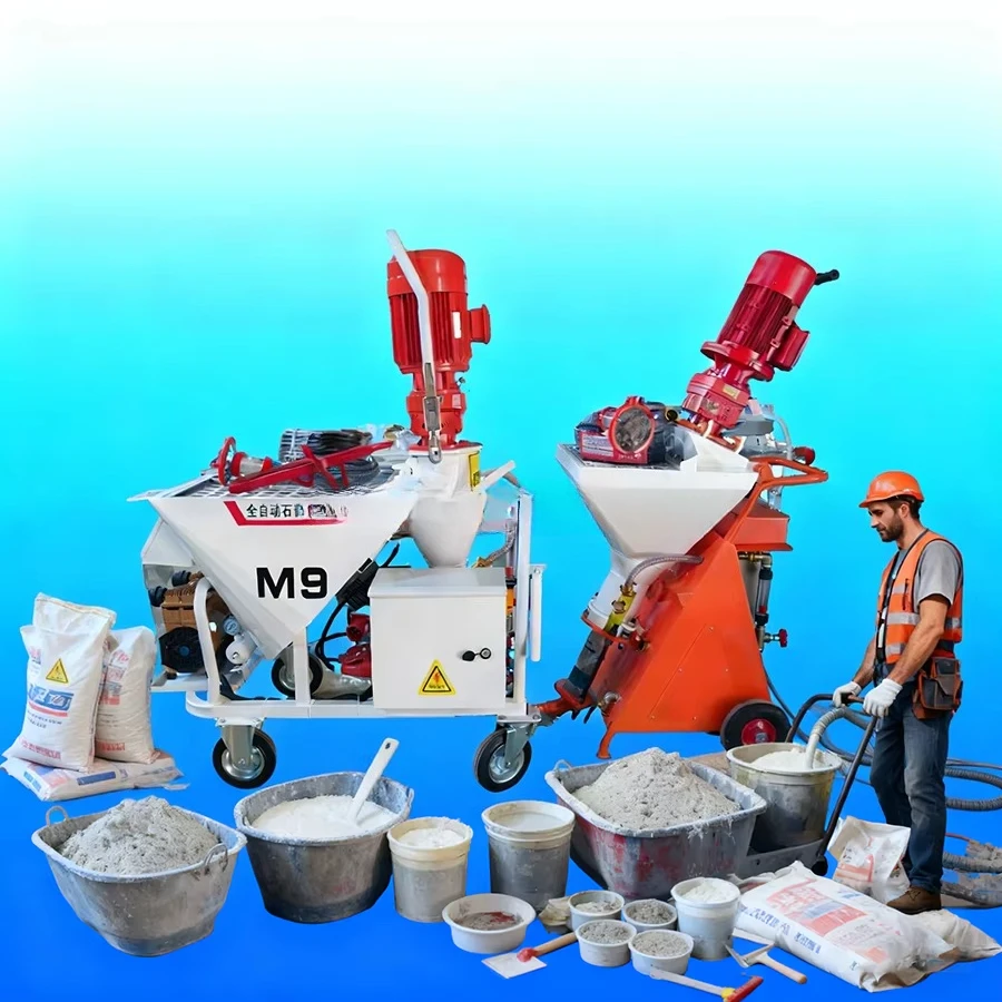 Full Automatic Gypsum Spraying Machine Commercial High Efficiency Wall Plastering Construction Industrial Mortar Spray Equipment