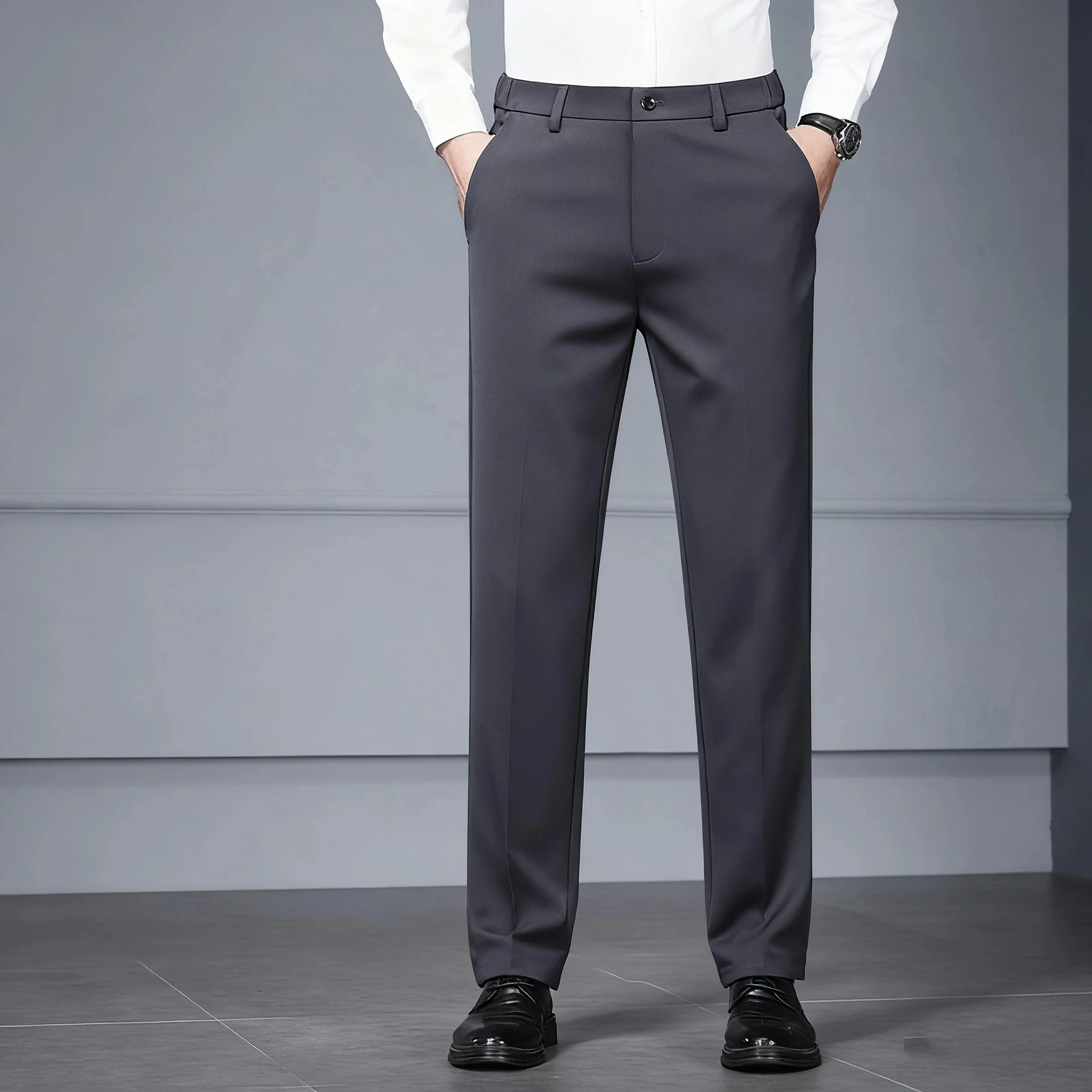 

Men's Trousers 2025 Autumn Winter New Style Business Casual Pants Outdoor Thick Stretch Straight Leg Non Tight Comfortable Pants