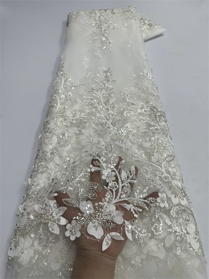 knee length dresses for ladies Bridal Nigerian Wedding Lace Materials 3D Lace Fabric High Quality 2019 African  Lace Fabric On Sale Beads Lace Fabric wine 002