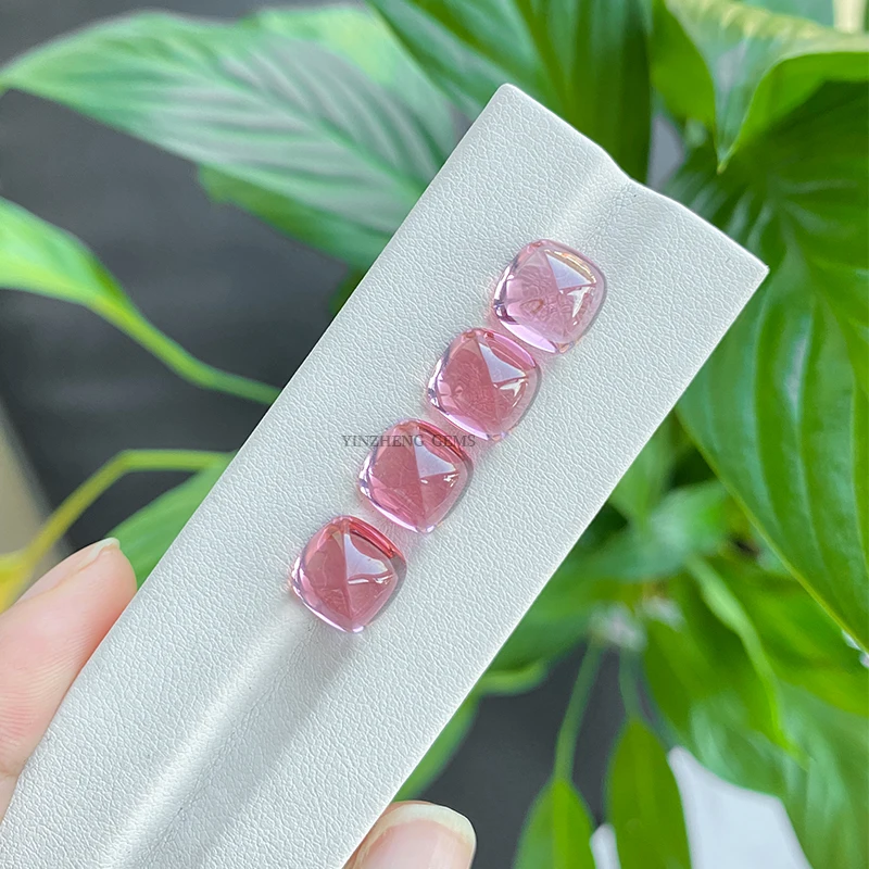 

Pink Color papalacha Sugar-loaf Cut Shape high quality Lab Grown Gemstone For Jewelry