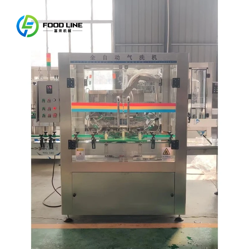 Customized 12 Heads Fully Automatic Air Cleaner for Cooking Oil Glass Bottles Stable Efficient Cleansing