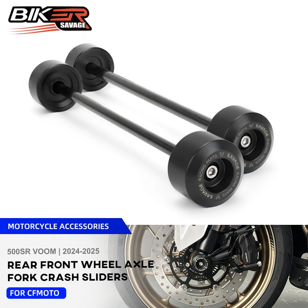 

For CFMOTO 500SR VOOM Front Wheel Axle Fork Crash Sliders Motorcycle Parts Rear Wheel Axle Slider Anti-Fall Protector 2024-2025