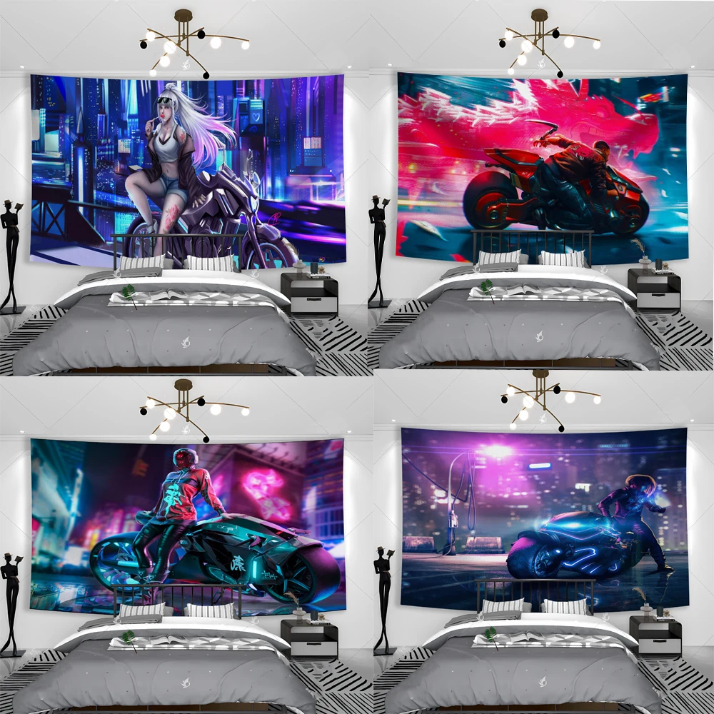 3x5ft Cyberpunk Anime Tapestry Bohemia Hippie Room Decoration Large Wall Cloth  Wall Tapestry Anime Wall Hanging Kawaii Room