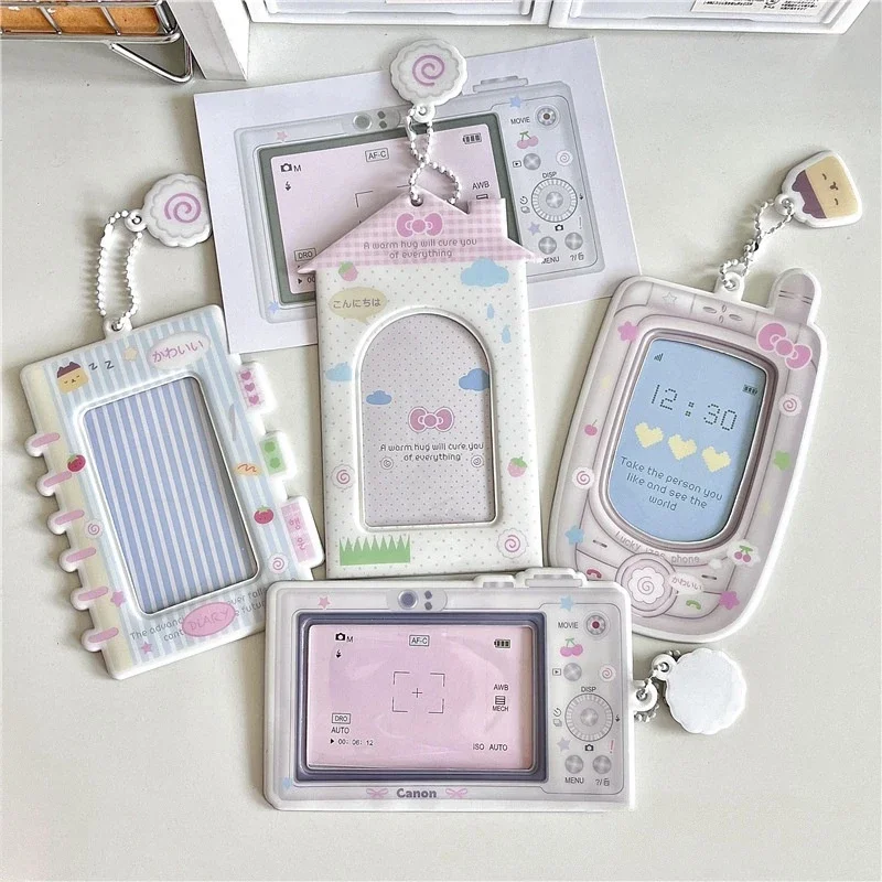 Cartoon Kpop Photocard Holder Camera Mobile Phone Shaped Idol Photocard Binder 3Inch Photo Storage Case Protection Cover