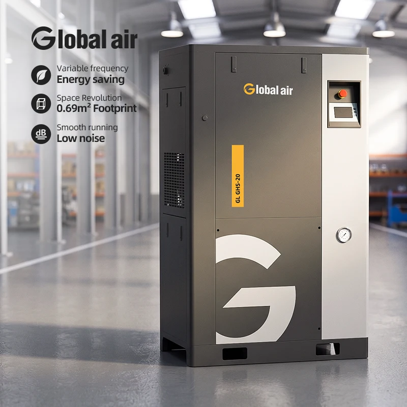 Industrial Rotary Screw Air Compressor for Packing Machine Sealing Machine Carton Shrink Wrap System 15KW 20HP With Air Tank