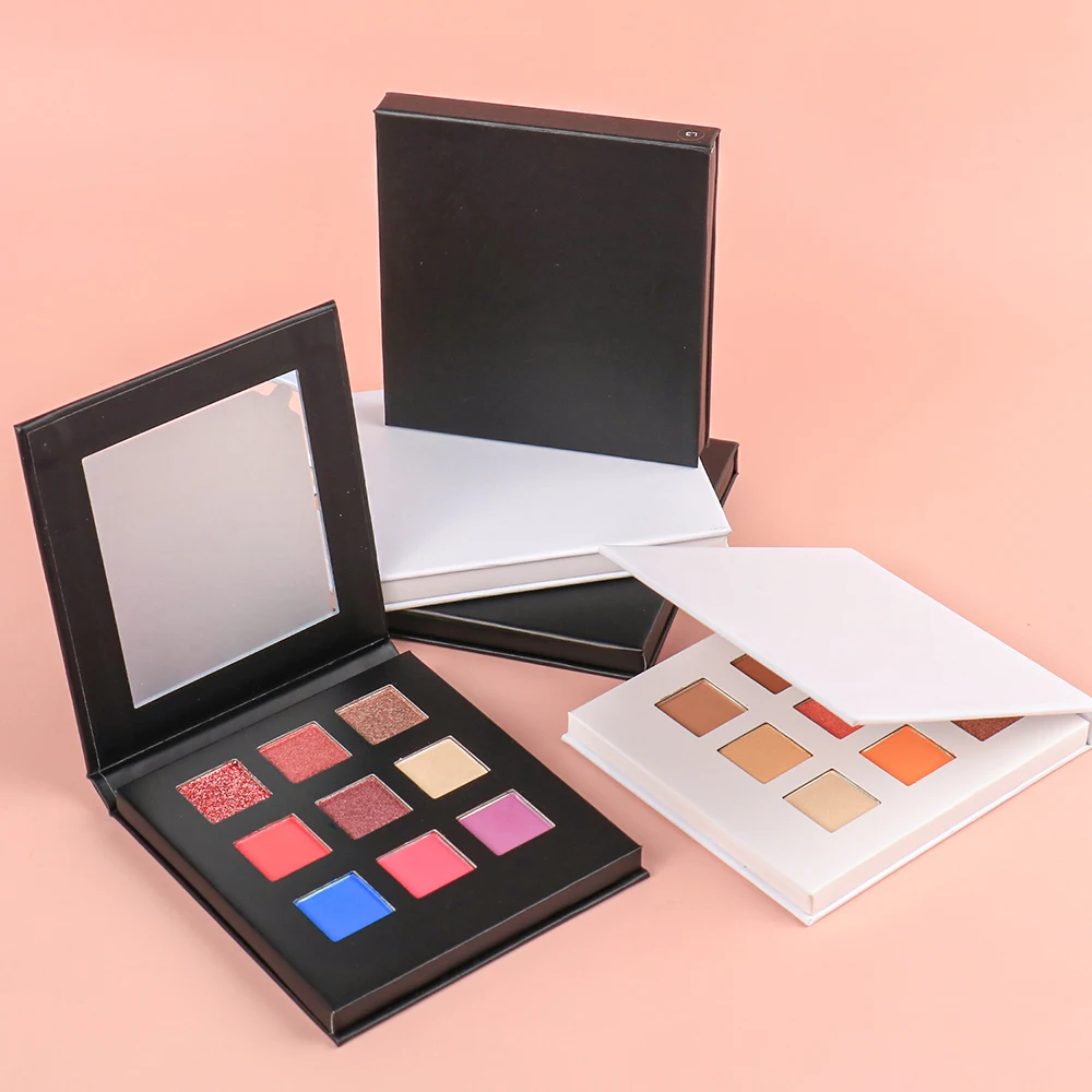 9-color Eyeshadow Palette with Customizable Colors Private Label Natural Waterproof Long Lasting Pigment Makeup White Package