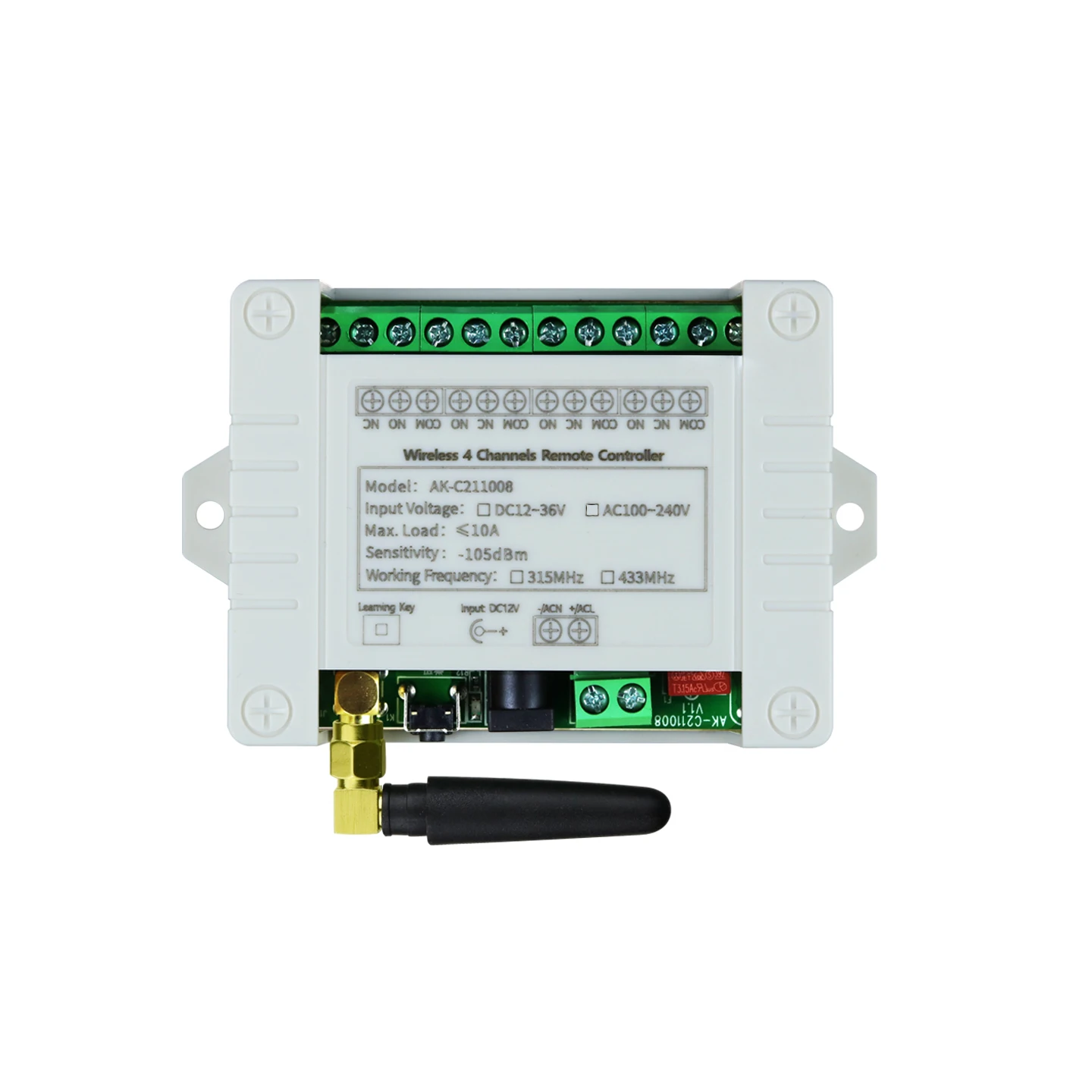 Universal 433MHz DC12V 24V 36V 4CH Smart Remote Control Switch 4 Keys RF Wireless Transmitter for LED Light Shutter Rolling Door