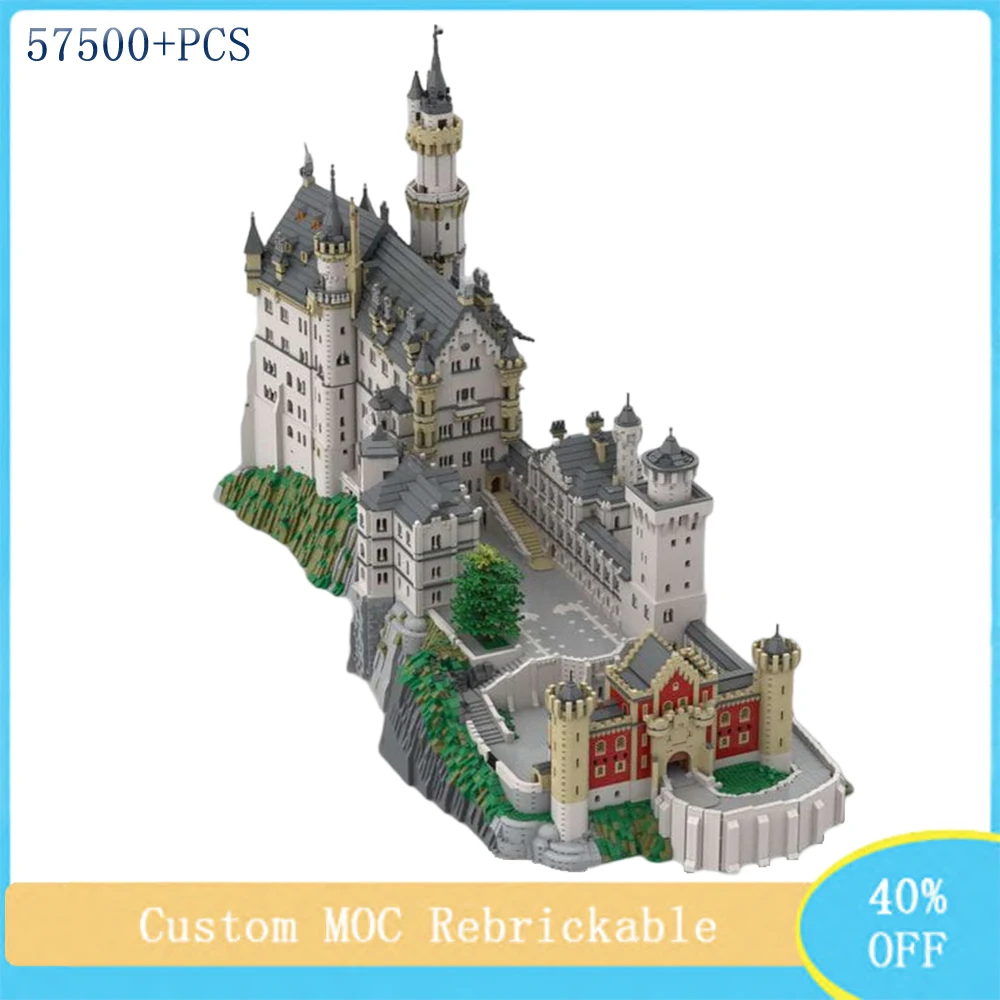 

57500+Pcs Hot Selling Urban Blocks Street View MOC Modular World Building Neuschwanstein Castle Adults Toy Birthday Gift Blocks