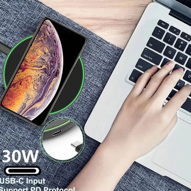 

60W Fast Wireless Charger for Blackview Samsung Galaxy S23 Ultra / S24 Ultra Wireless Charging Pad with USB Cable Gift Case