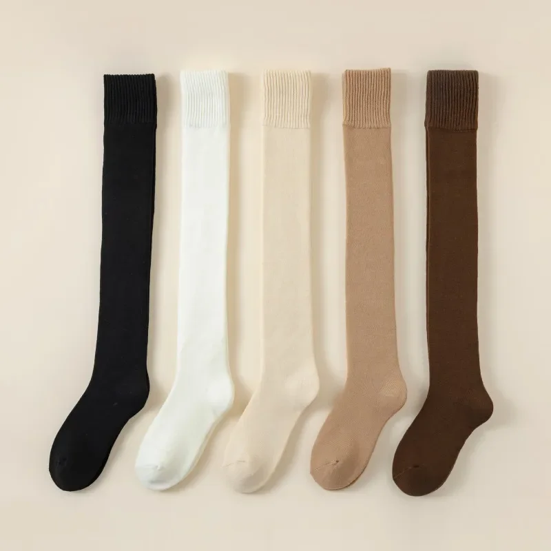 

High Knee Socks Children's Stockings Autumn and Winter Thickened Brushed Thigh Socks Warm Stockings Skinny Primer Leg Socks